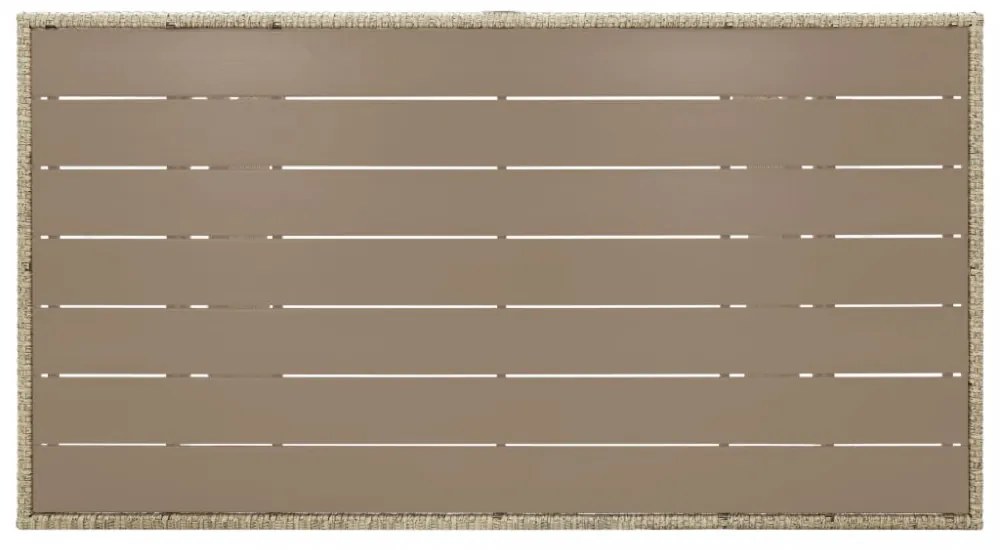 szürke polyrattan kerti asztal 120 x 70 x 66 cm