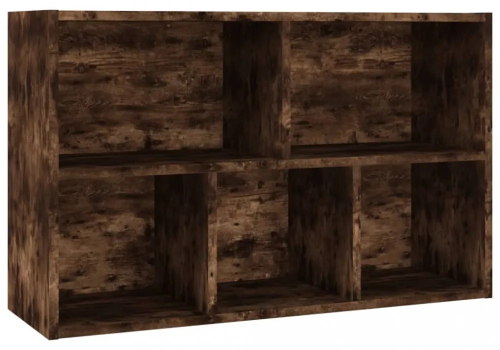 füstös tölgy színű szerelt fa könyv-/tálalószekrény 50x25x80 cm