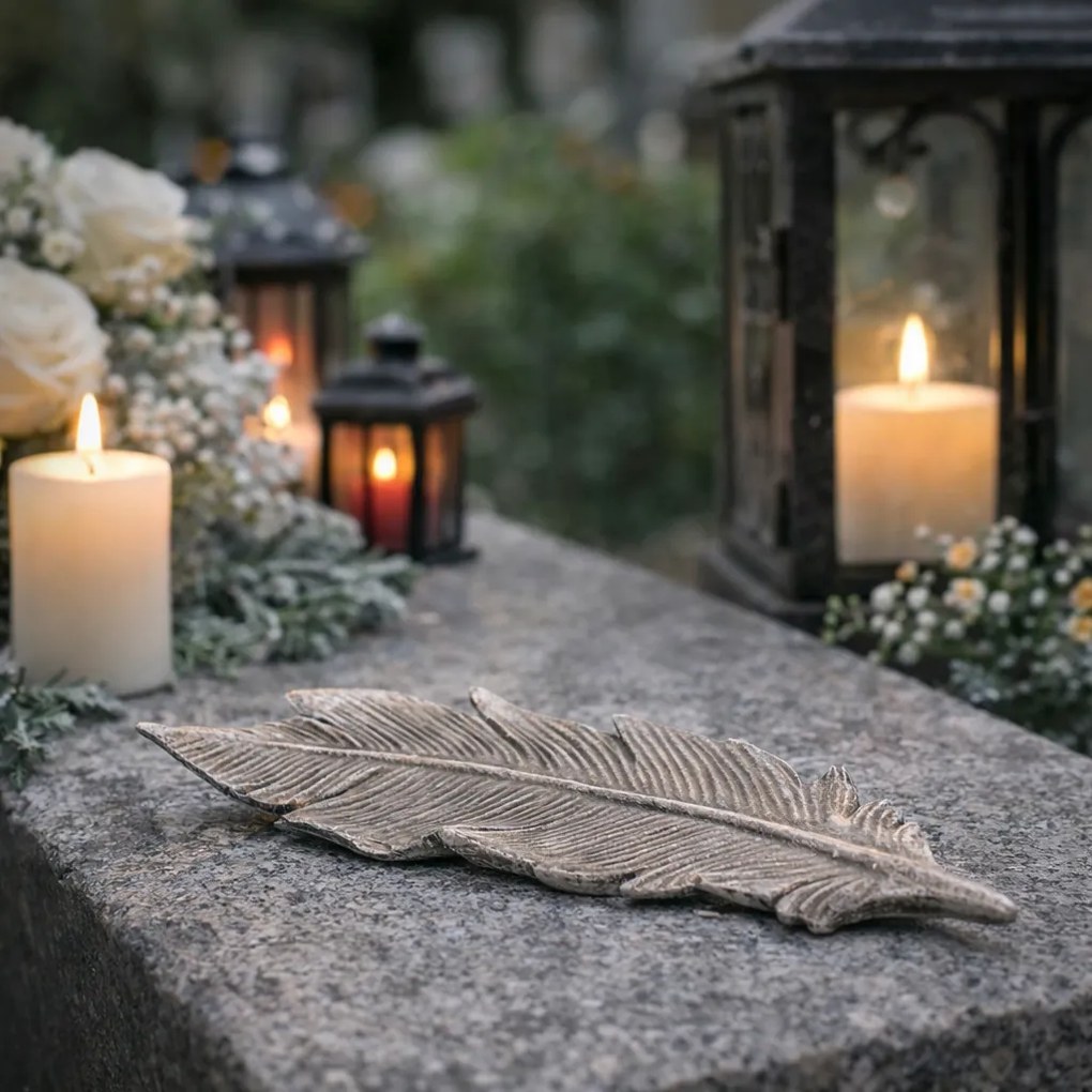 Tiszteletteljes dekoráció Angyalszárnyból készülttoll, polirezín, 16 x 6 x 2 cm