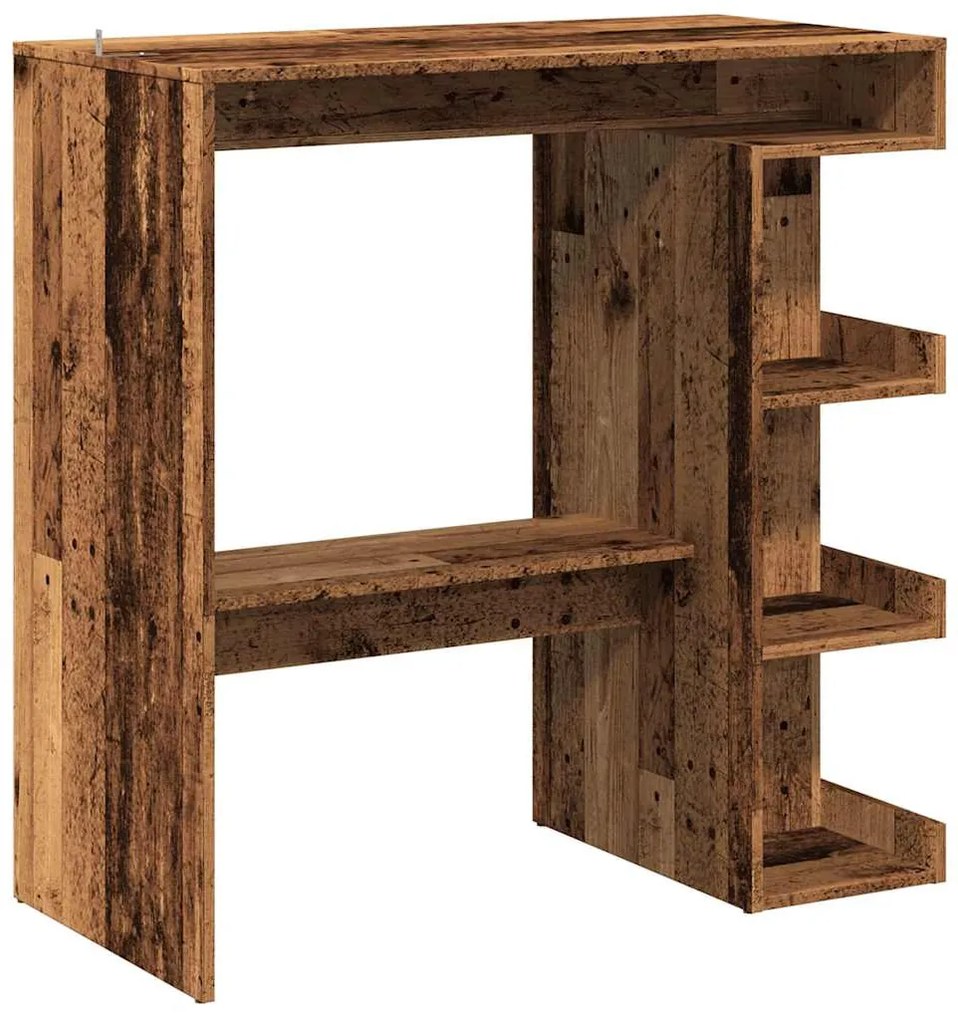antik fa szerelt fa bárasztal tárolópolccal 100 x 48 x 101,5 cm