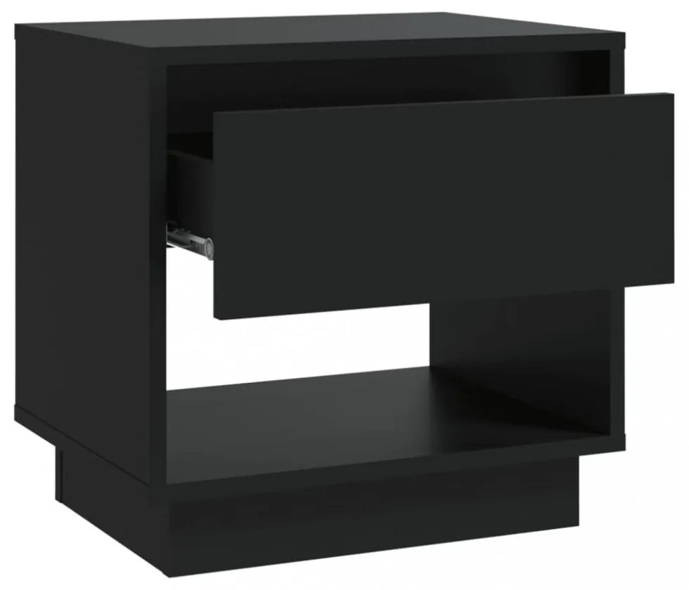 fekete forgácslap éjjeliszekrény 45 x 34 x 44 cm