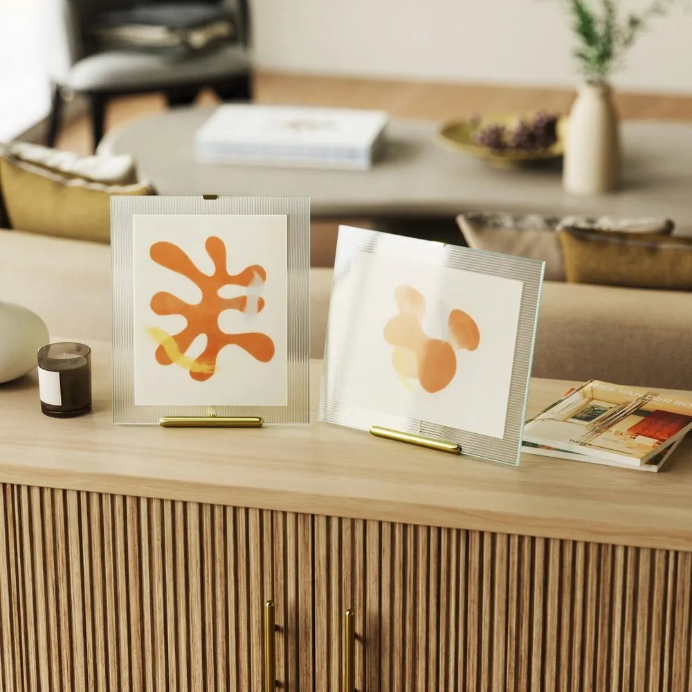 Aranyszínű üveg álló képkeret 26x30,5 cm Flute – Umbra