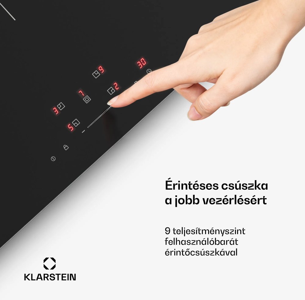 Klarstein PowerGlide indukciós főzőlap | Modern és nagy teljesítményű | 5 főzőzóna | 9800 W | 90 cm