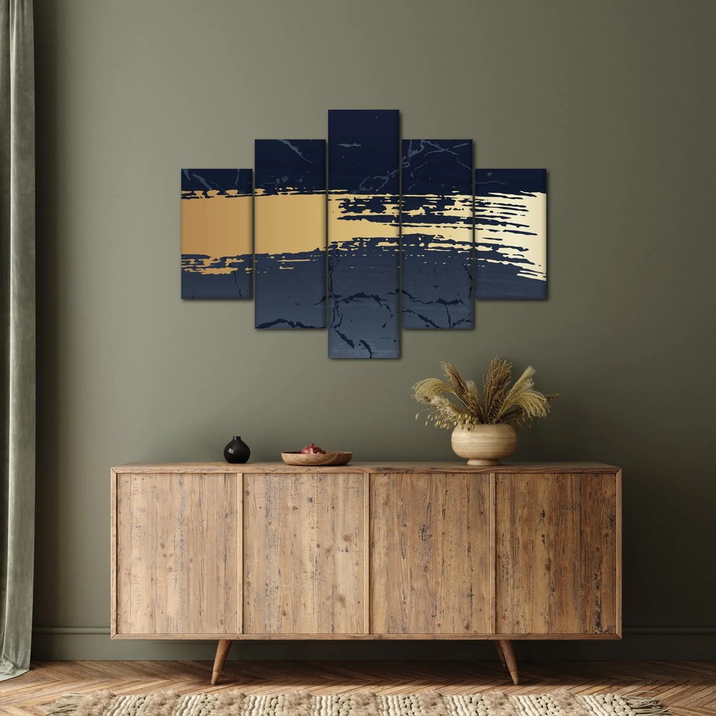 Kép - Kék és arany absztrakció N⁰2 (150x105 cm)