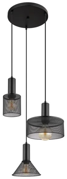 Globo 15648-3H - Csillár zsinóron JEDD 3xE27/60W/230V fekete