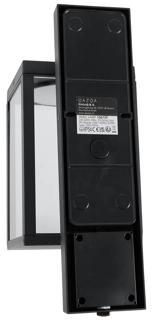 Kültéri fali lámpa fekete LED mozgásérzékelővel - Ferdinand