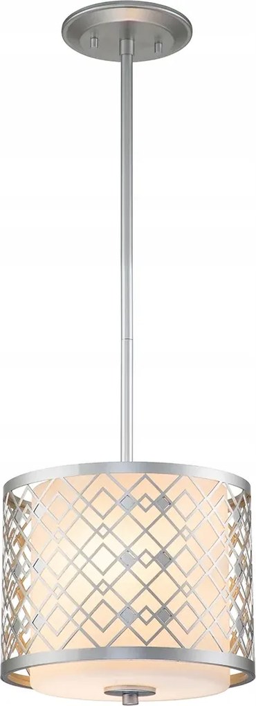 Art Deco függőlámpa ezüst kerek 25cm étkező nappaliba Elstead