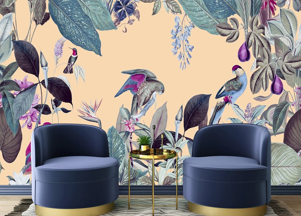 Gario Fotótapéta Rózsaszín és lila trópusok - Andrea Haase Anyag: Vlies, Méret: 150 x 105 cm