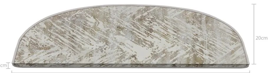 Krémszínű lépcsőszőnyeg szett 16 db-os 20x65 cm Abstract – Vitaus