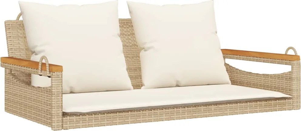 vidaXL bézs polyrattan hintapad párnákkal 109 x 62 x 40 cm