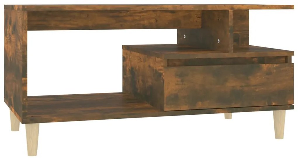 Füstös tölgy színű szerelt fa dohányzóasztal 90x49x45 cm