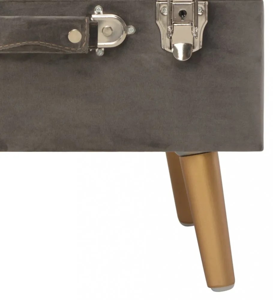 szürke bársony tárolóülőke 40 cm
