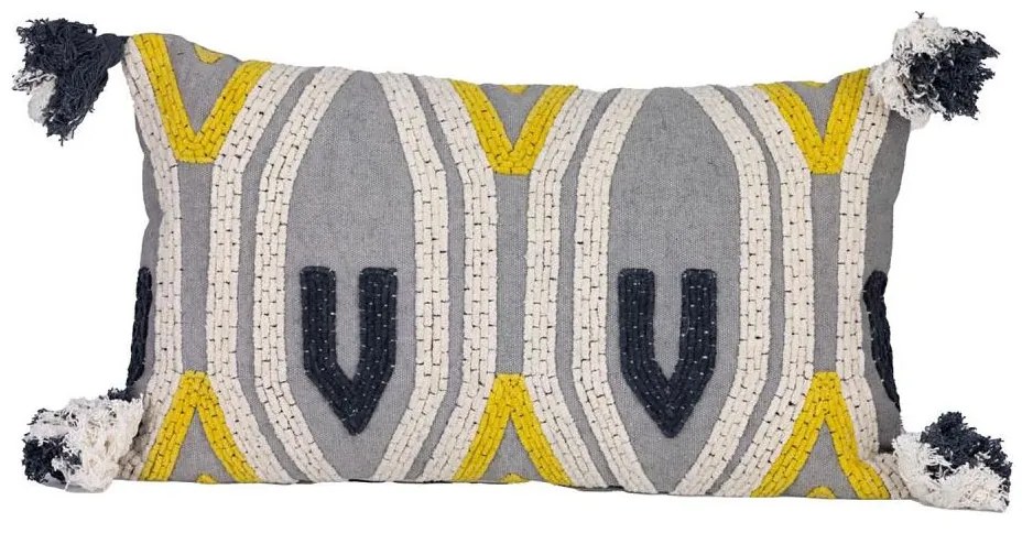 Eglo 420043 - Dekoratív párna CHEVERY 35x60 cm szürke/sárga