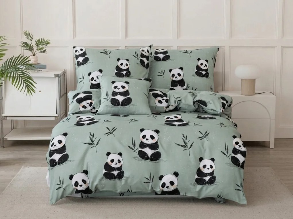 Mikroszálas ágyneműhuzat PANDA RELAX mentás Ágyneműhuzat mérete: 70 x 90 cm | 140 x 220 cm