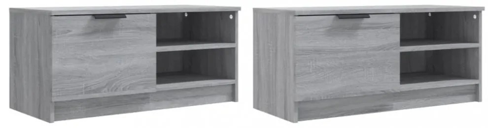 2 db szürke sonoma színű szerelt fa TV-szekrény 80x35x36,5 cm