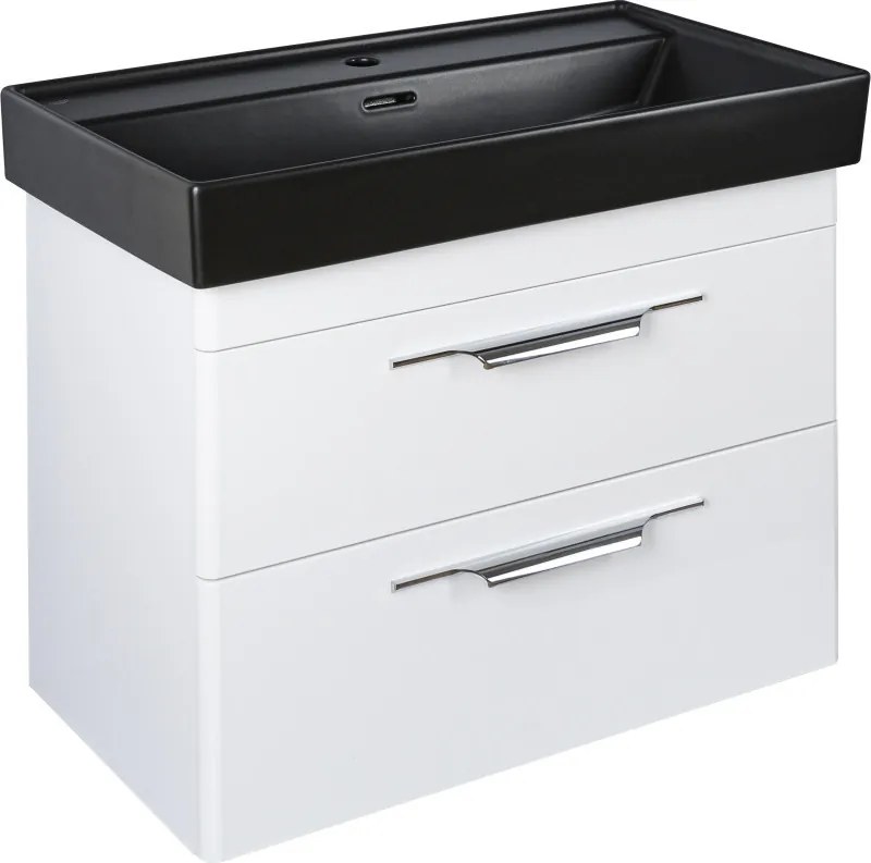 TMP LUX 60 fali fürdőszobabútor - CeraStyle SHARP FEKETE mosdóval - 60 x 48 cm