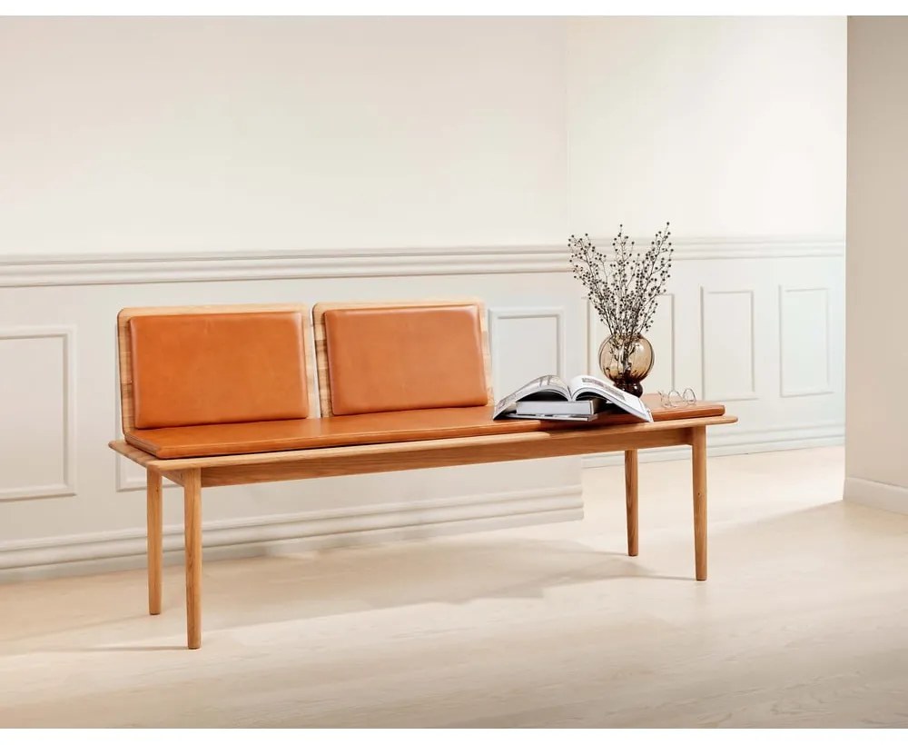 Konyakbarna-natúr színű bőr pad Elba - Hammel Furniture