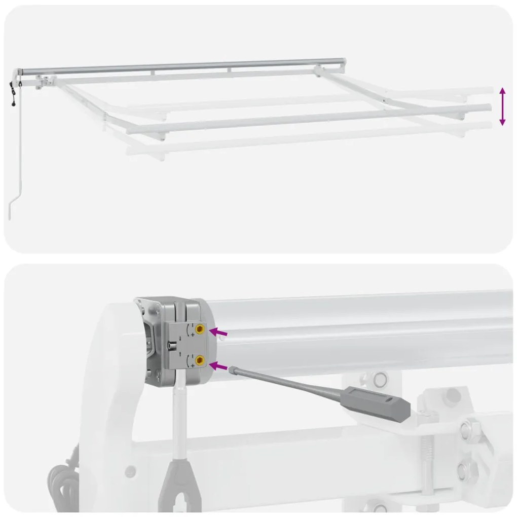 Automatikus Behúzható Napernyő Piros és fehér 350x200 cm