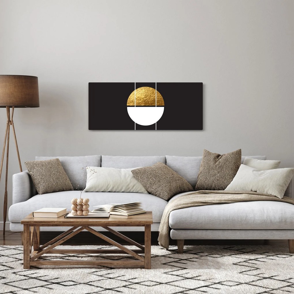Kép - Absztrakció arany és fekete N⁰1 (120x50 cm)