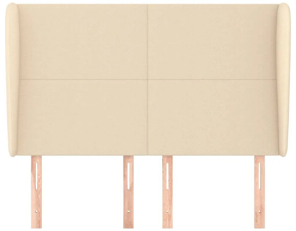 krémszínű szövet fejtámla szárnyakkal 147 x 23 x 118/128 cm