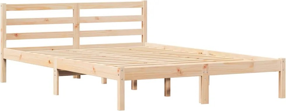 vidaXL Ágykeret Barna 215,5 x 145,5 x 69,5 cm Tömör fenyőfa