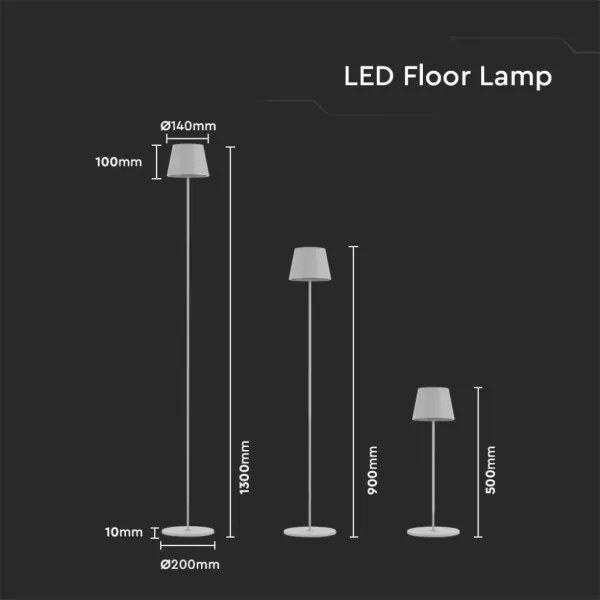 LED Dimmelhető újratölthető állólámpa 3in1 LED/4W/5V 4400 mAh 3000K IP54 fehér