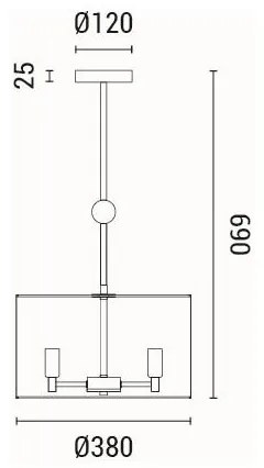 Csillár zsinóron 3xE14/15W/230V