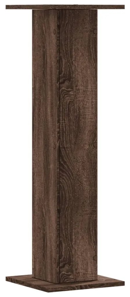 2 db barna tölgy szerelt fa növénytartó állvány 30 x 30 x 95 cm