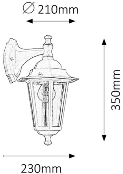 Rabalux 8201 - Kültéri fali lámpa VELENCE 1xE27/60W/230V