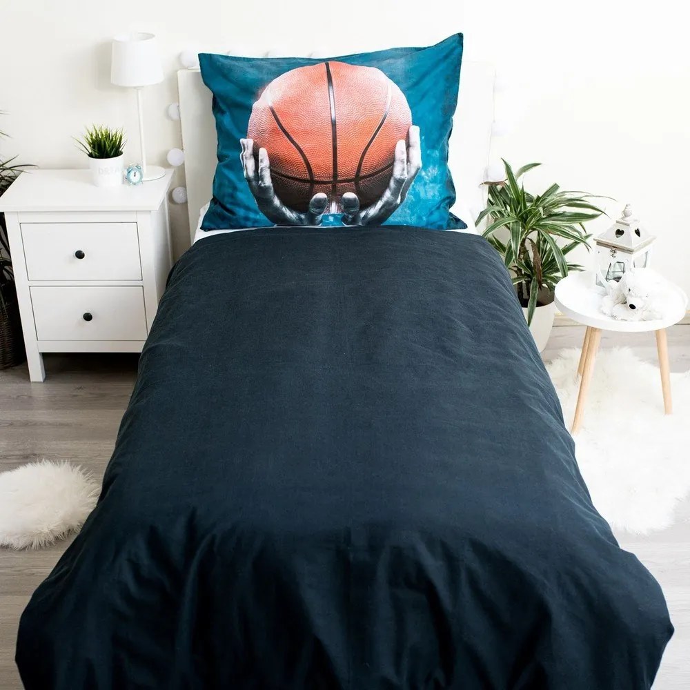 Egyszemélyes pamut gyerek ágyneműhuzat 140x200 cm Basketball – Jerry Fabrics