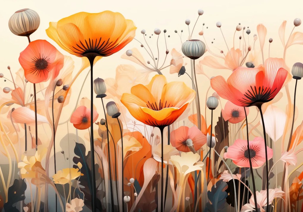 Poszter 66,5x46,5cm Táncos Pipacsok