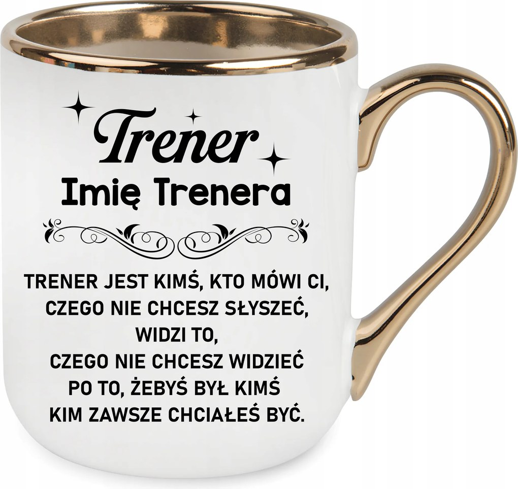 Arany Elegáns Bögre Személyi Edzőnek Ajándék Név Csomagolás