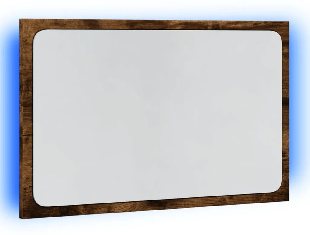 sonoma tölgy szerelt fa LED-es fürdőszobatükör 60 x 8,5 x 38 cm
