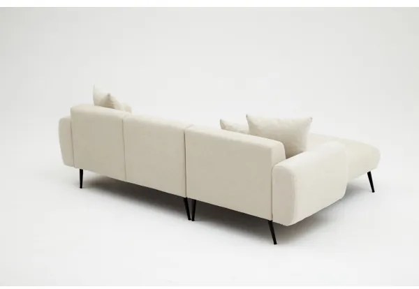 PISA L-alakú sarokgarnitúra, krémszínű, balos