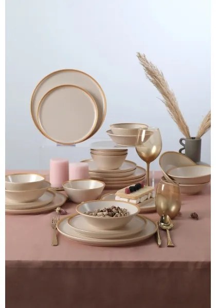 24 darabos bézs kerámia étkészlet