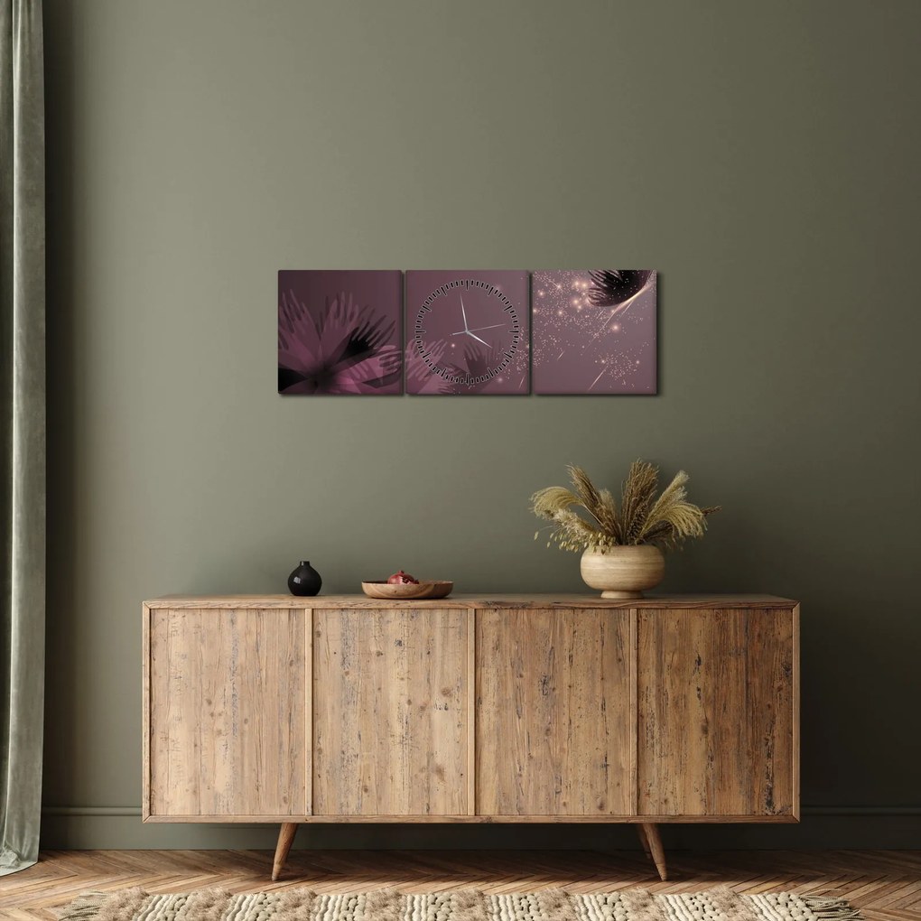 A pillangó virágának képe (órával) (90x30 cm)