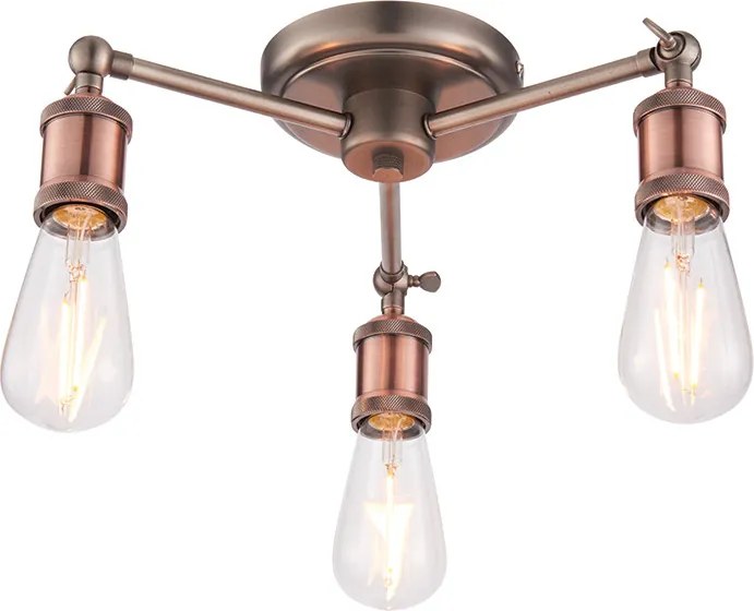 ENDON 76124 HALO Loft Mennyezeti Lámpa Antik Cink, Antik Réz E27 IP20