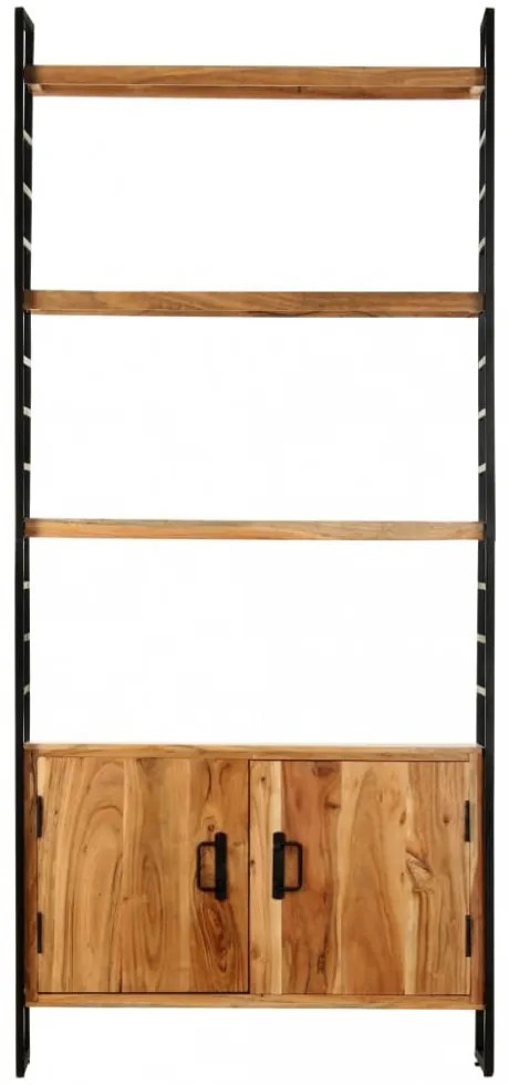 4-szintes tömör akácfa könyvespolc 80 x 30 x 180 cm