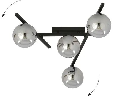Mennyezeti lámpa SMART 4xE14/10W/230V fekete/szürke