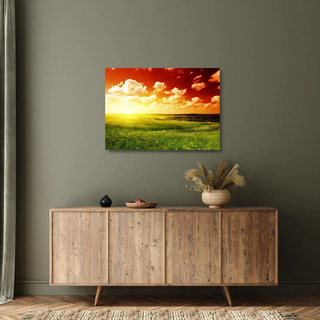 Nyári rét képe (üvegen) (70x50 cm)