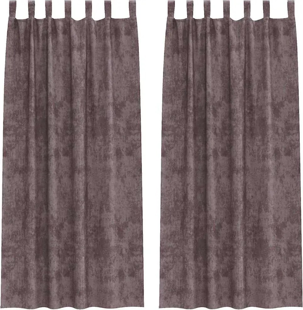 vidaXL Bársonyfüggönyök függönyökkel 2 pcs Barna 245 x 140 cm Bársony