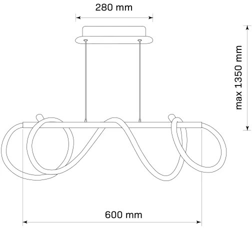LED Csillár zsinóron EMMA LED/38W/230V arany