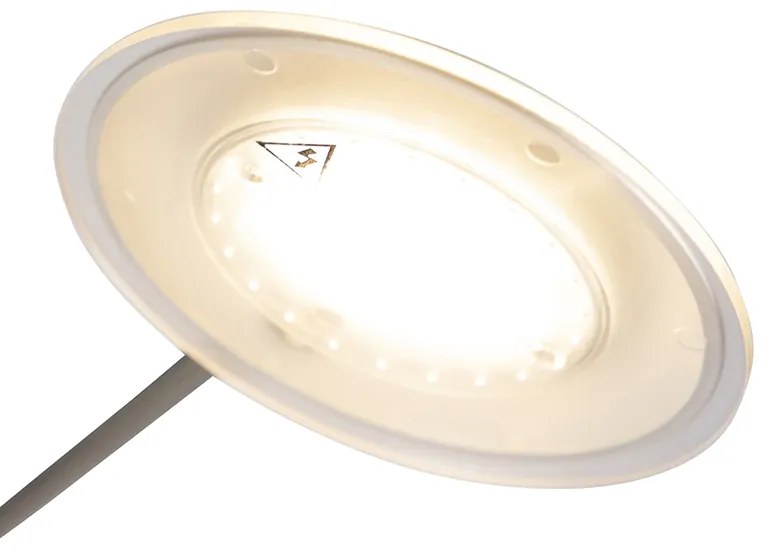 Modern acél állólámpa LED-del és olvasókarral - Ibiza