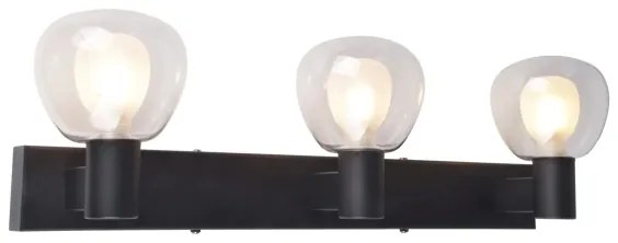 Fürdőszobai fali lámpa POLA 3xG9/5W/230V IP44 fekete/átlátszó