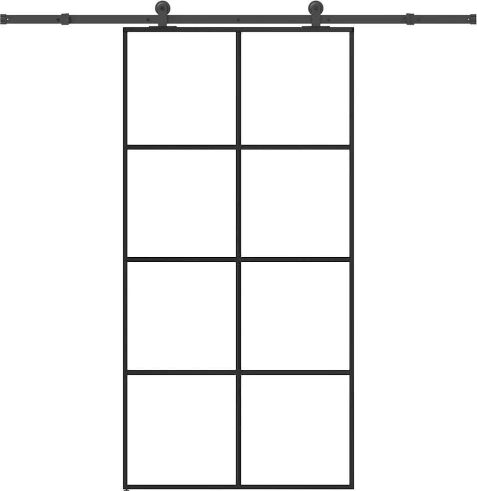 vidaXL ESG üveg-alumínium tolóajtó fémszerelvény-szettel 102,5x205 cm