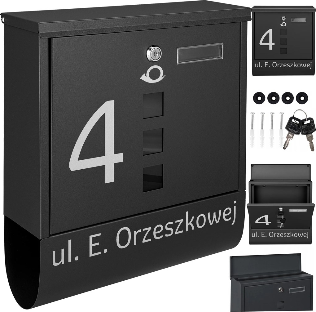 Fekete Postaláda Tubus Minta És Felirat