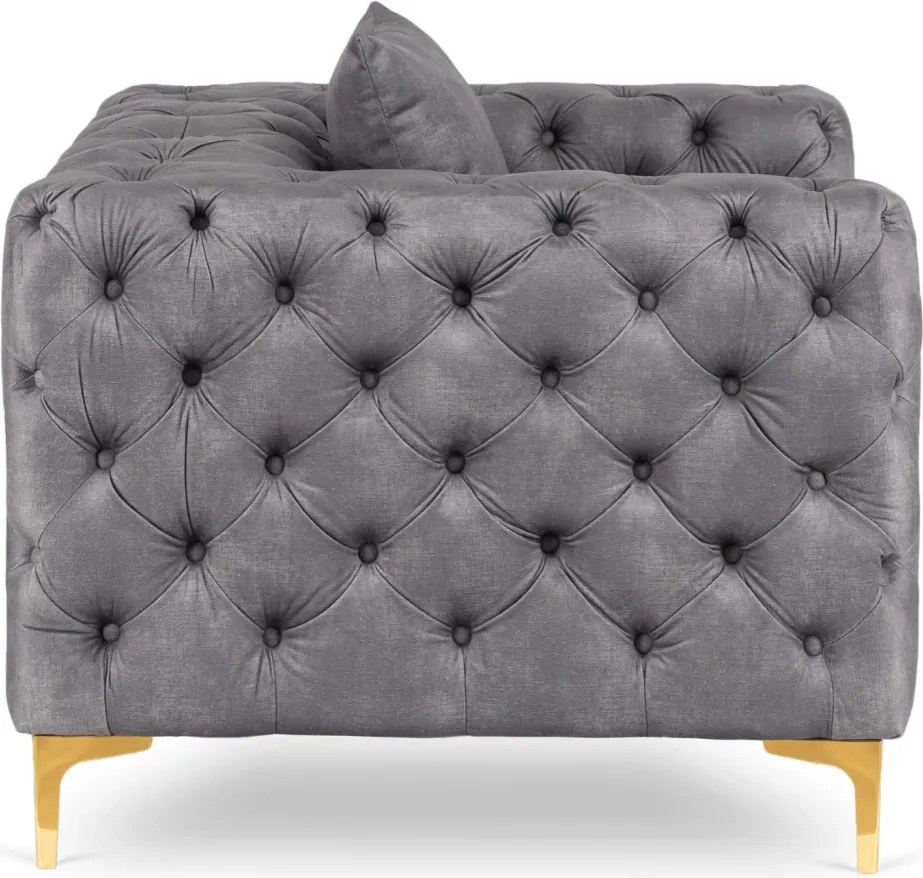 Fotel egyszemélyes kivitelben, szürke színben, bársony kárpittal SORRENTO