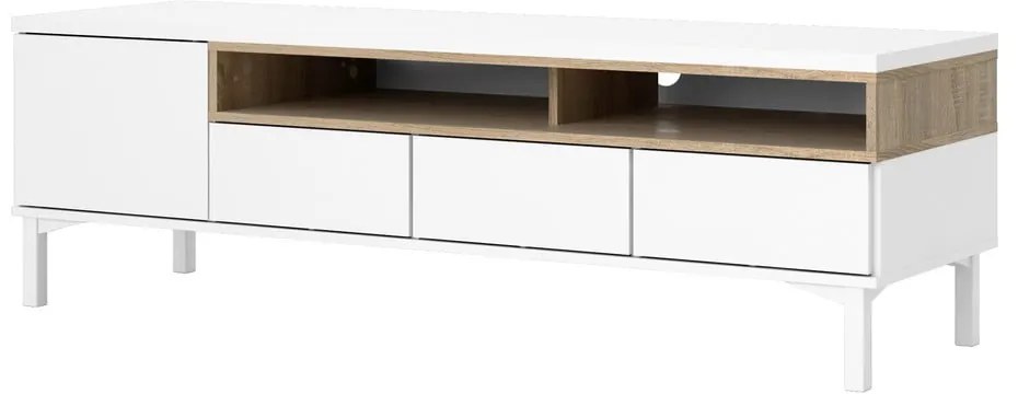 Fehér TV-állvány 156x48x48 cm Roomers – Tvilum