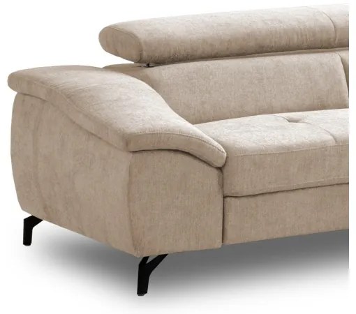 Bézs BRESCIA L-alakú, jobbos, ágyneműtartós sarokkanapé