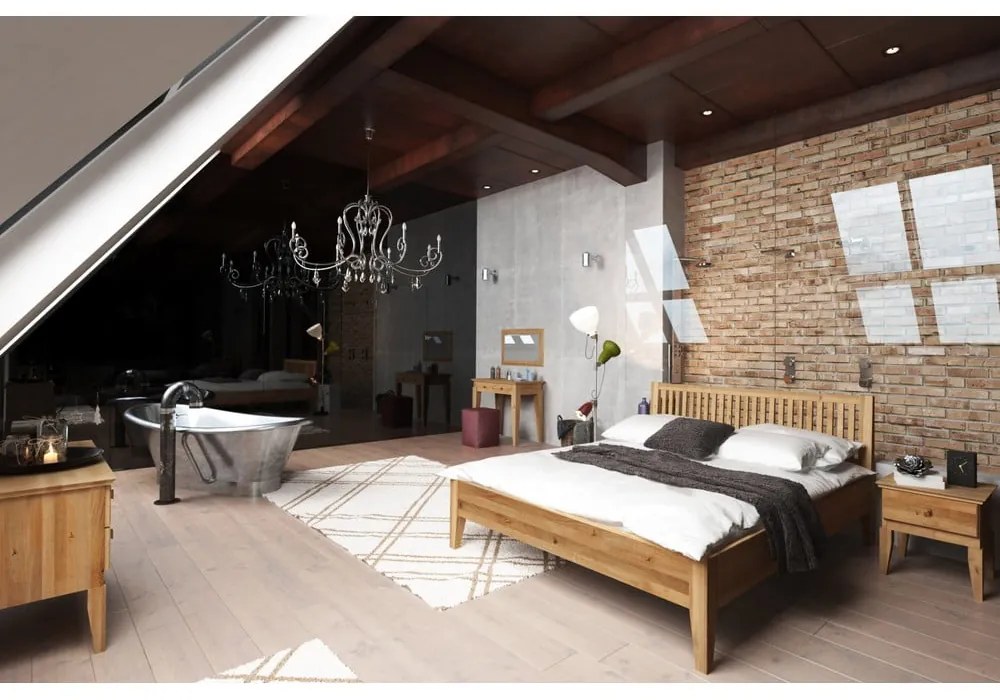 Tölgyfa franciaágy 140x200 cm Odys - The Beds